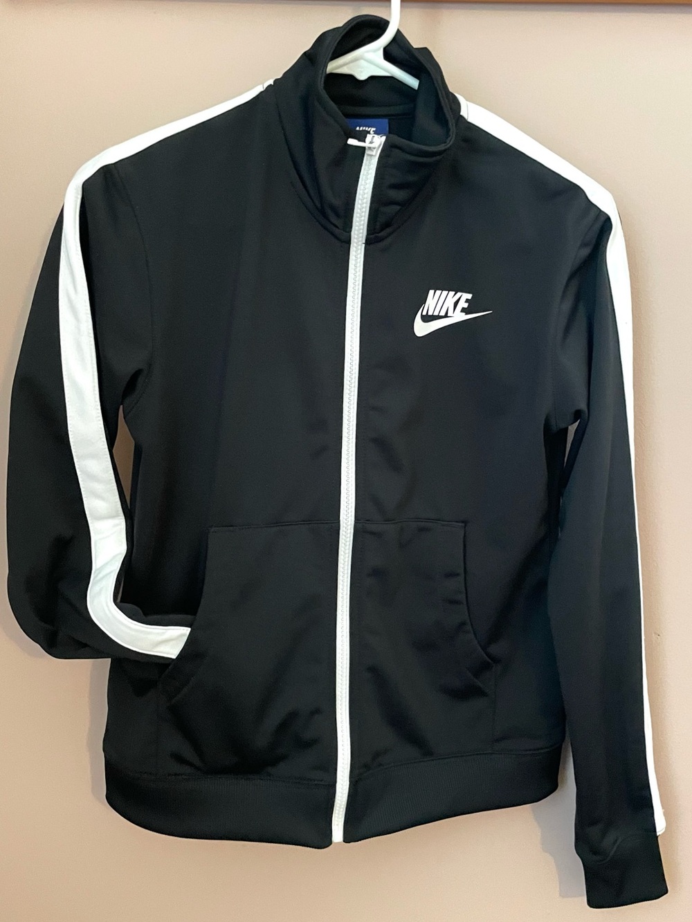Nike Black Track Jacket with White Trim - women’s xs